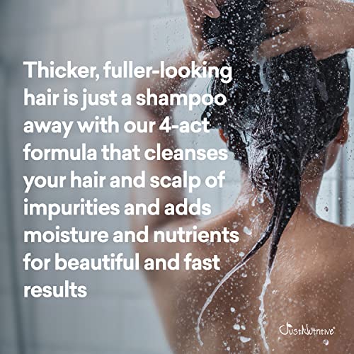רק מוצרים טבעיים שמפו שיער עבה יותר ומרכך | שמפו ומזגן טבעי אנטי דליל | צרור שיער עבה יותר לגברים